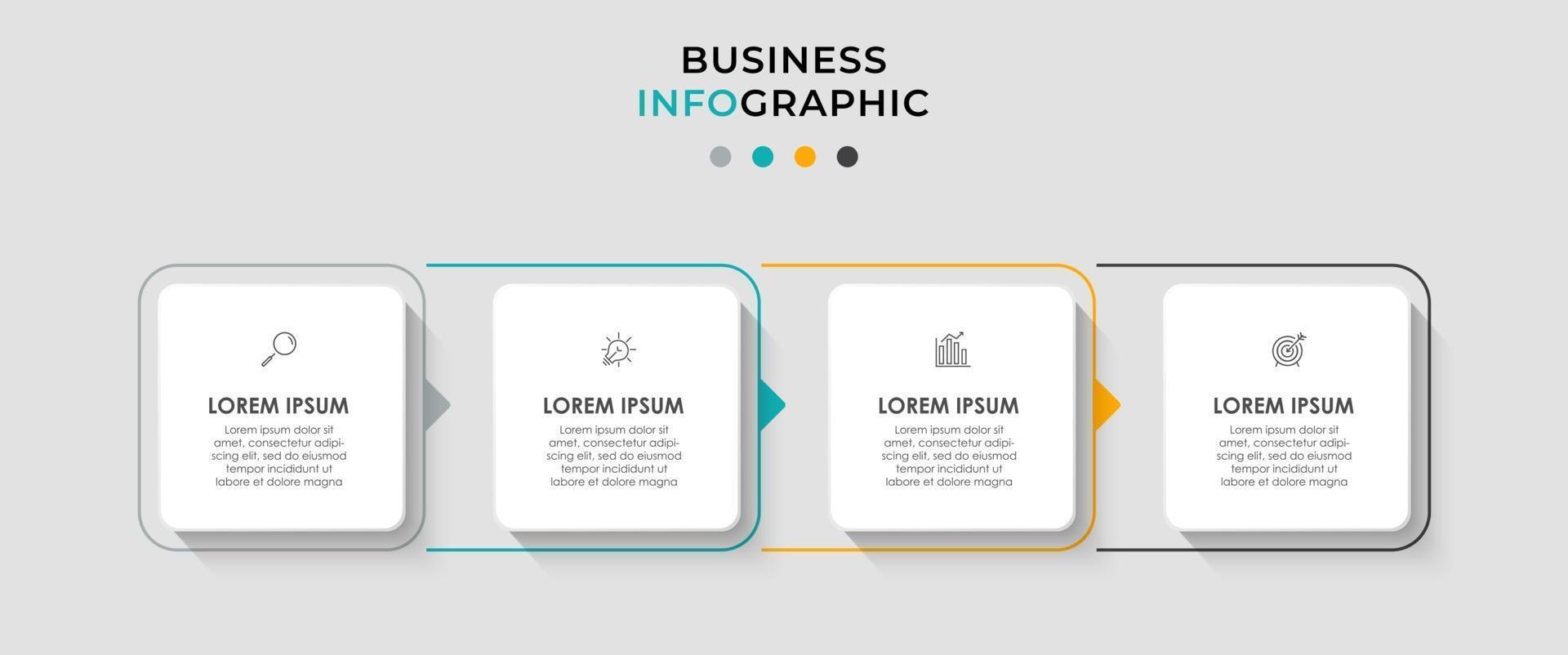 infographic ontwerpsjabloon vector met pictogrammen en 4 opties of stappen