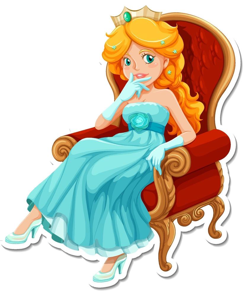 mooie prinses stripfiguur sticker vector