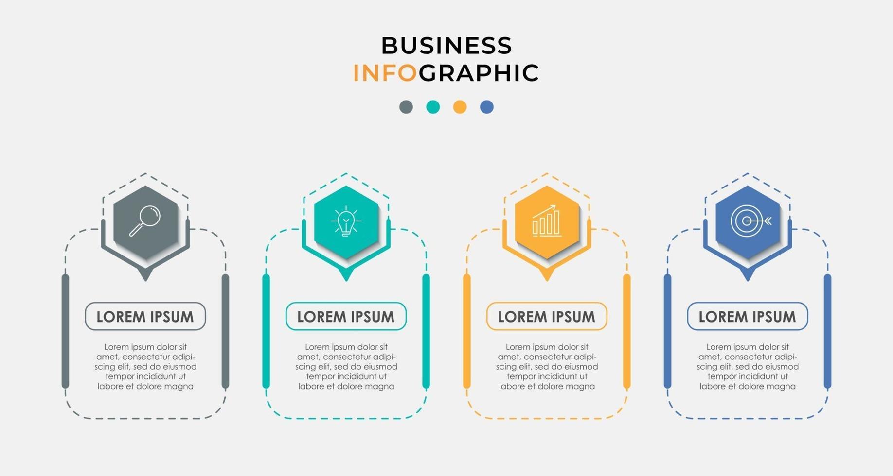 infographic ontwerpsjabloon vector met pictogrammen en 4 opties of stappen