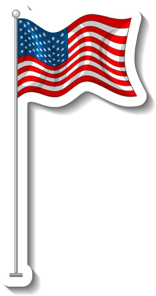 vlag van de verenigde staten van amerika met geïsoleerde paal vector