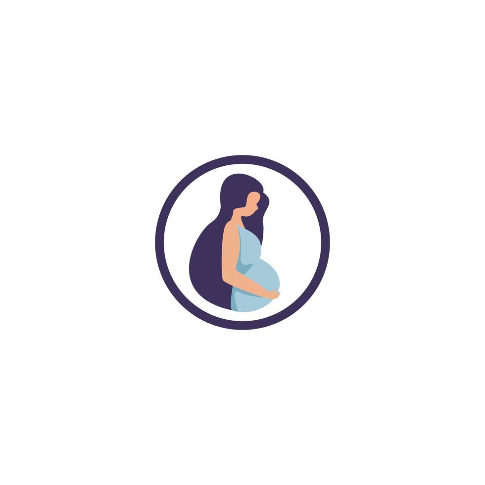 zwangere vrouw logo moderne platte ontwerp illustratie. vector