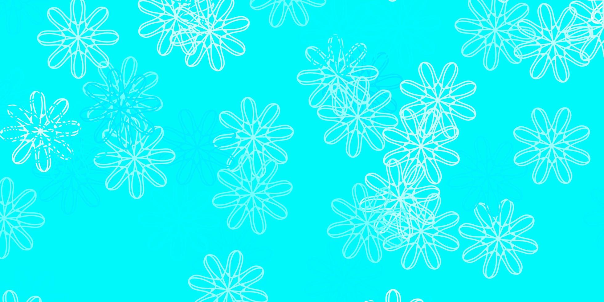 lichtgroene vector doodle achtergrond met bloemen.