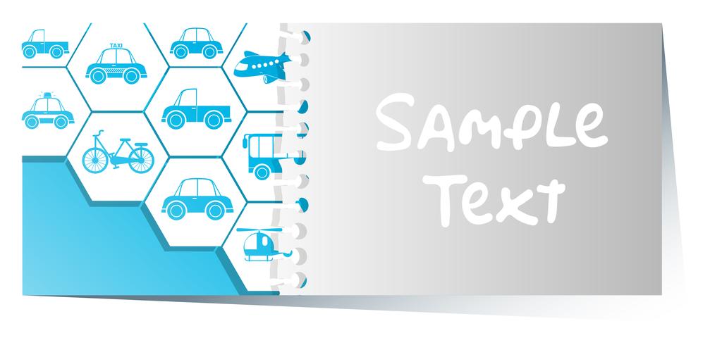 Kaartsjabloon met verschillende transporten vector