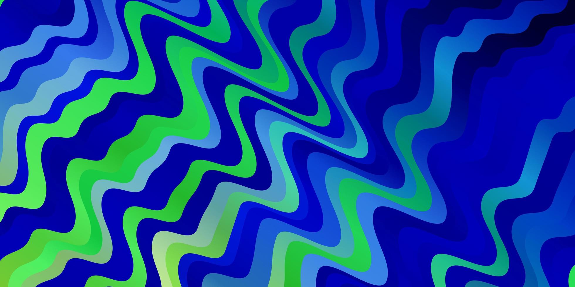 lichtblauw, groen vectorpatroon met krommen. vector