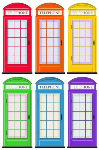 Telefooncellen in zes kleuren vector
