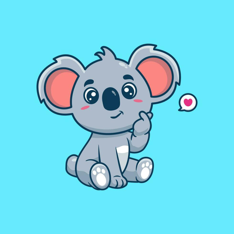 schattig koala met liefde teken hand- tekenfilm vector icoon illustratie .dier natuur concept geïsoleerd