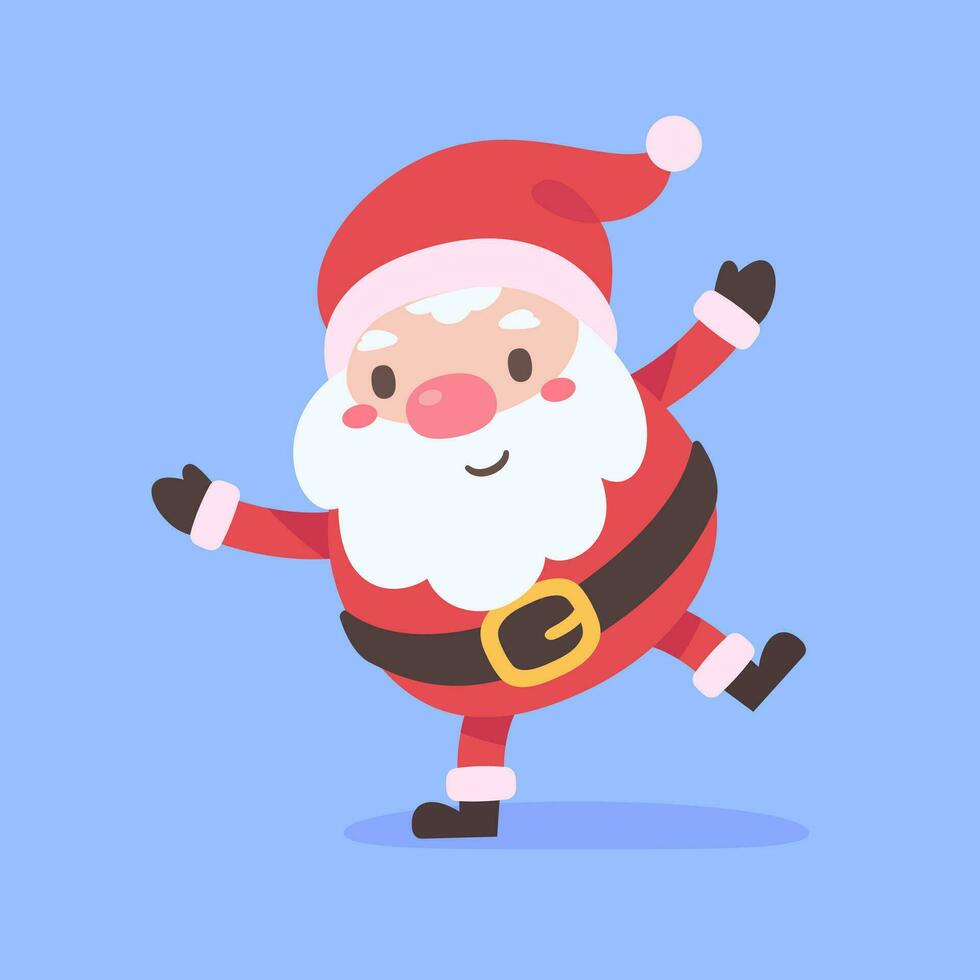 de kerstman claus en geschenk dozen Kerstmis kaart decoratief elementen vector