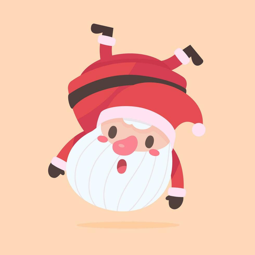 de kerstman claus en geschenk dozen Kerstmis kaart decoratief elementen vector