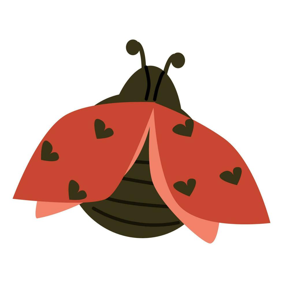 liefde lieveheersbeestje met harten tekenfilm vector icoon