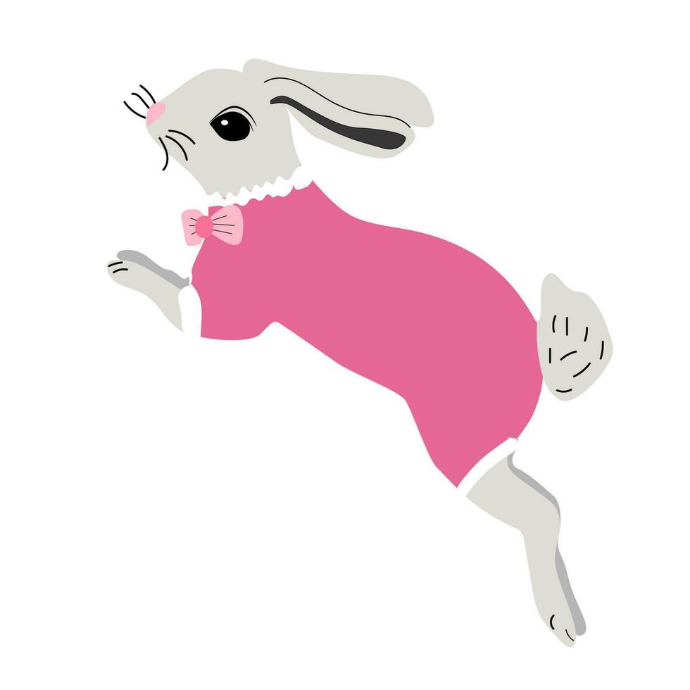 schattig konijn jumping illustratie van huisdier geïsoleerd vector