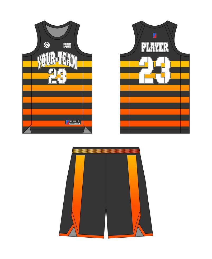 basketbal Jersey sjabloon ontwerp, basketbal uniform mockup ontwerp, vector sublimatie sport- kleding ontwerp, Jersey basketbal ideeën.