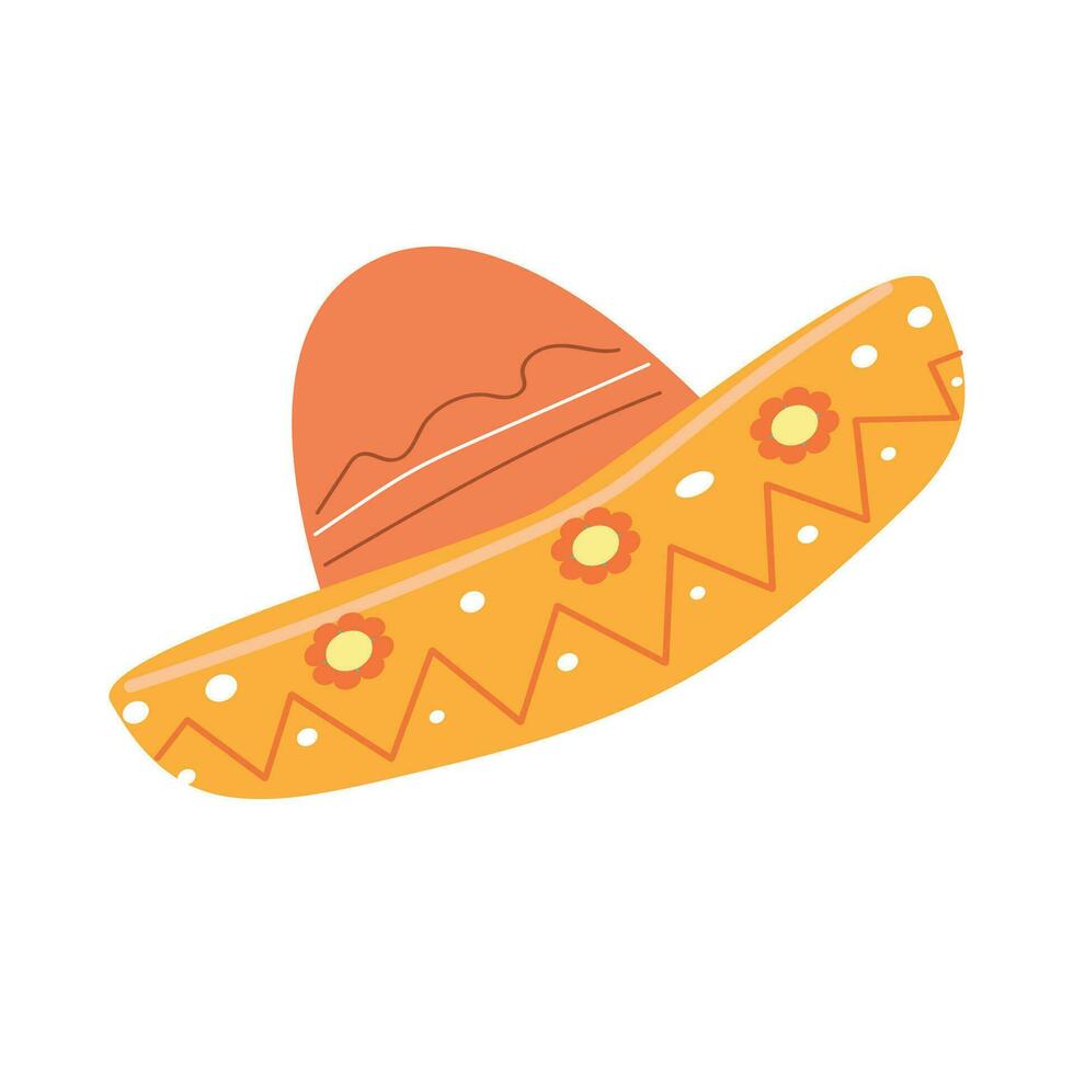 Mexicaans hoed sombrero en Mexicaans patroon vector