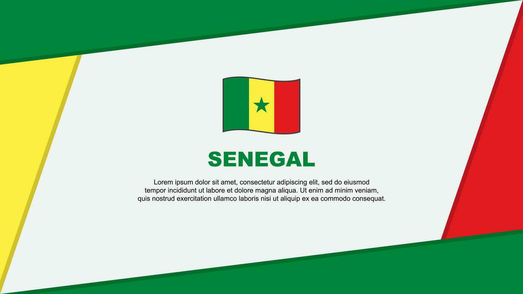 Senegal vlag abstract achtergrond ontwerp sjabloon. Senegal onafhankelijkheid dag banier tekenfilm vector illustratie. Senegal banier