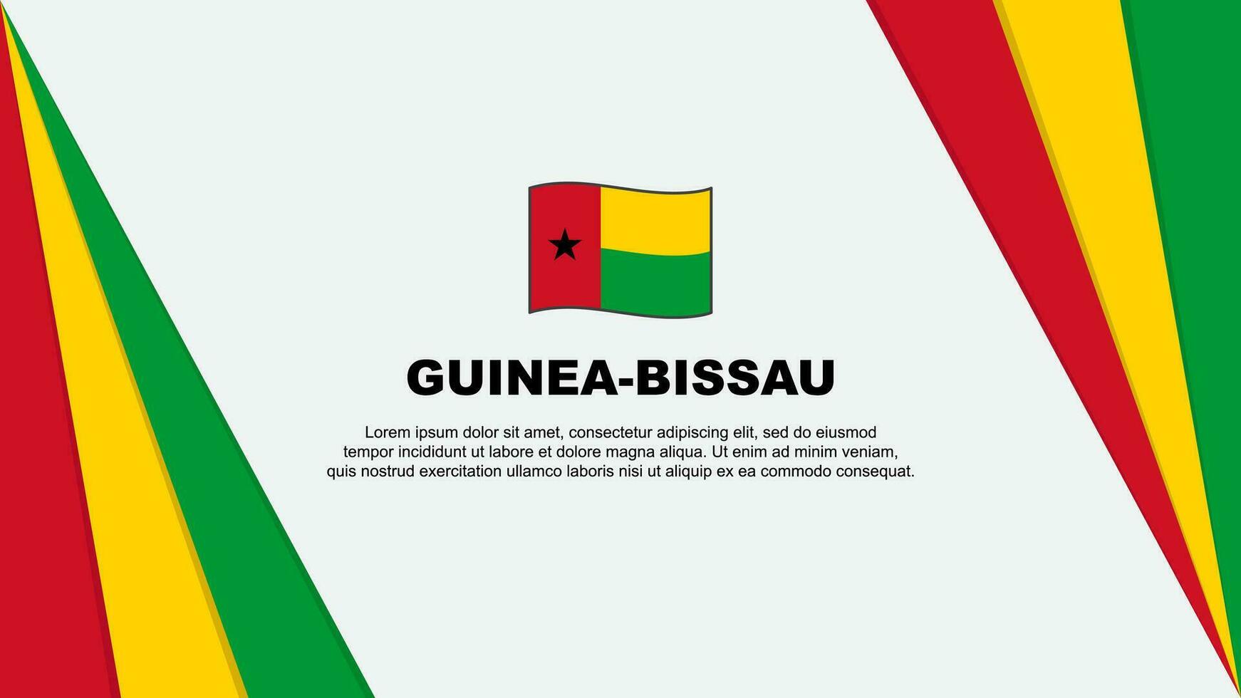 Guinea-Bissau vlag abstract achtergrond ontwerp sjabloon. Guinea-Bissau onafhankelijkheid dag banier tekenfilm vector illustratie. Guinea-Bissau vlag