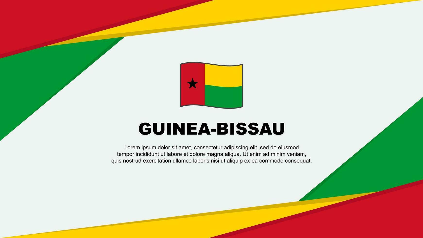 Guinea-Bissau vlag abstract achtergrond ontwerp sjabloon. Guinea-Bissau onafhankelijkheid dag banier tekenfilm vector illustratie. Guinea-Bissau