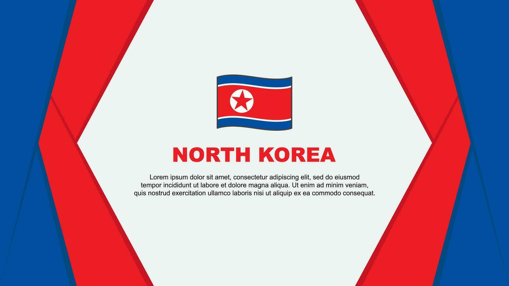 noorden Korea vlag abstract achtergrond ontwerp sjabloon. noorden Korea onafhankelijkheid dag banier tekenfilm vector illustratie. noorden Korea achtergrond