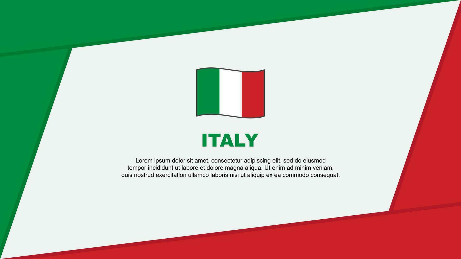 Italië vlag abstract achtergrond ontwerp sjabloon. Italië onafhankelijkheid dag banier tekenfilm vector illustratie. Italië banier