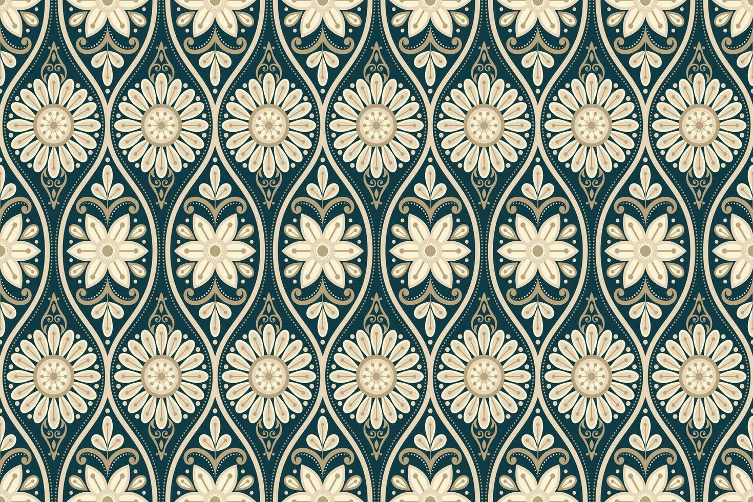 bloemen naadloos achtergrond. patroon meetkundig etnisch kant patroon ontwerp bloemen borduurwerk voor textiel kleding stof het drukken behang tapijt. borduurwerk nek vector