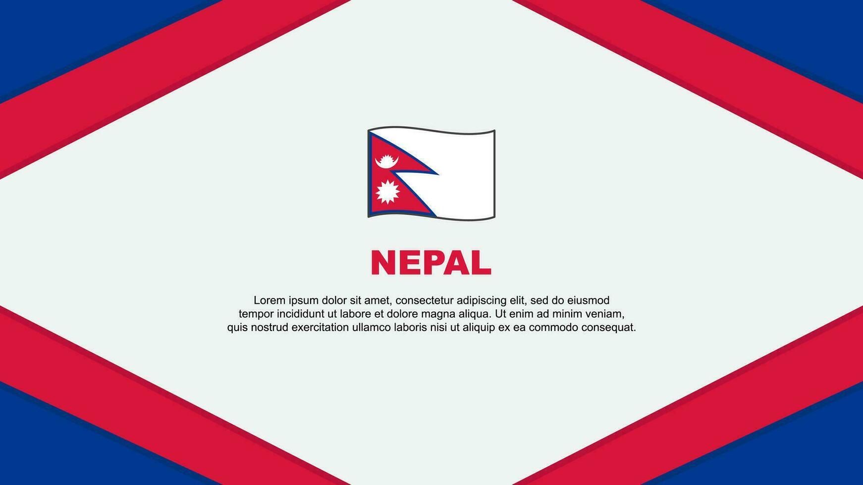 Nepal vlag abstract achtergrond ontwerp sjabloon. Nepal onafhankelijkheid dag banier tekenfilm vector illustratie. Nepal sjabloon