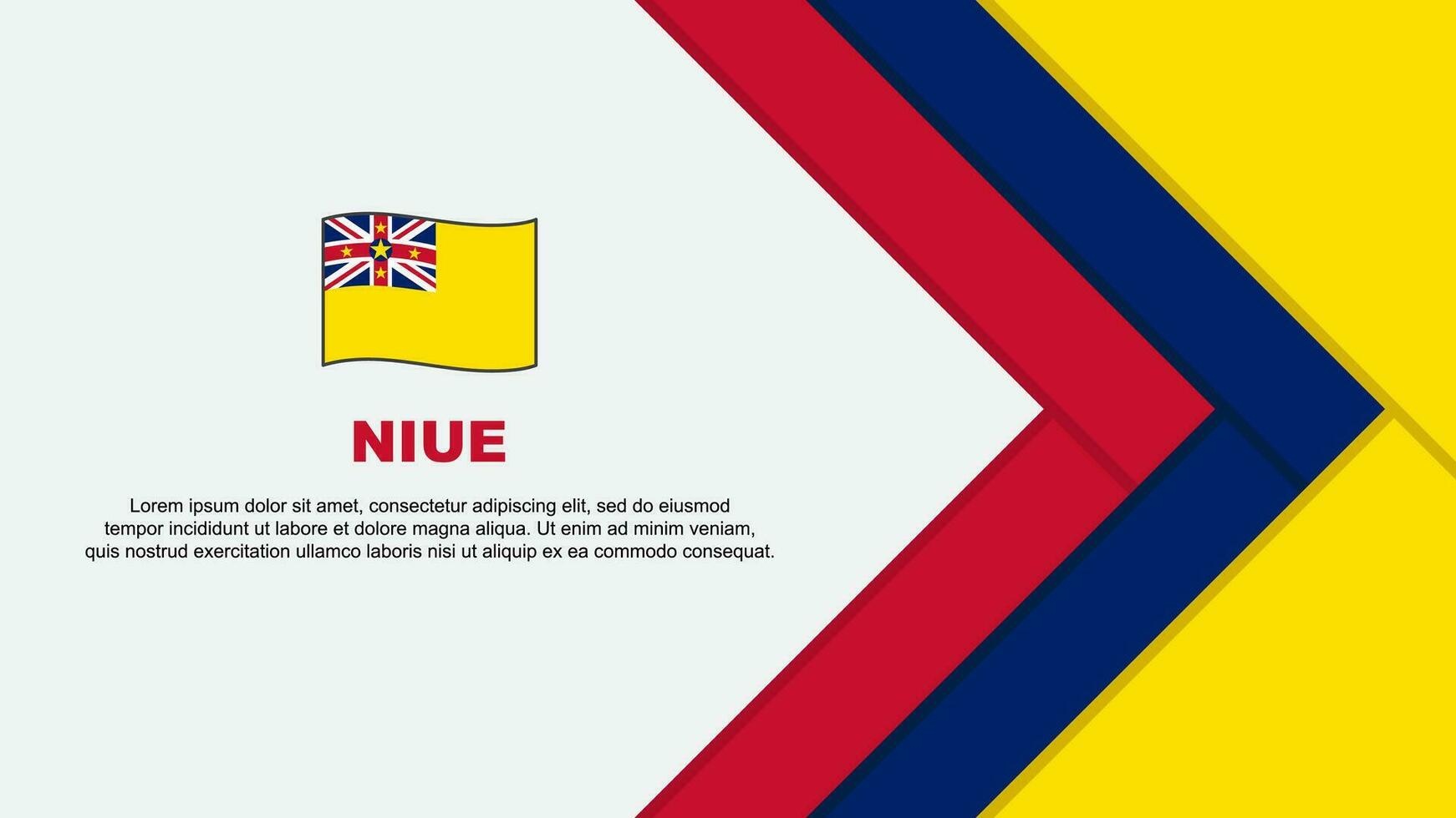 niue vlag abstract achtergrond ontwerp sjabloon. niue onafhankelijkheid dag banier tekenfilm vector illustratie. niue tekenfilm