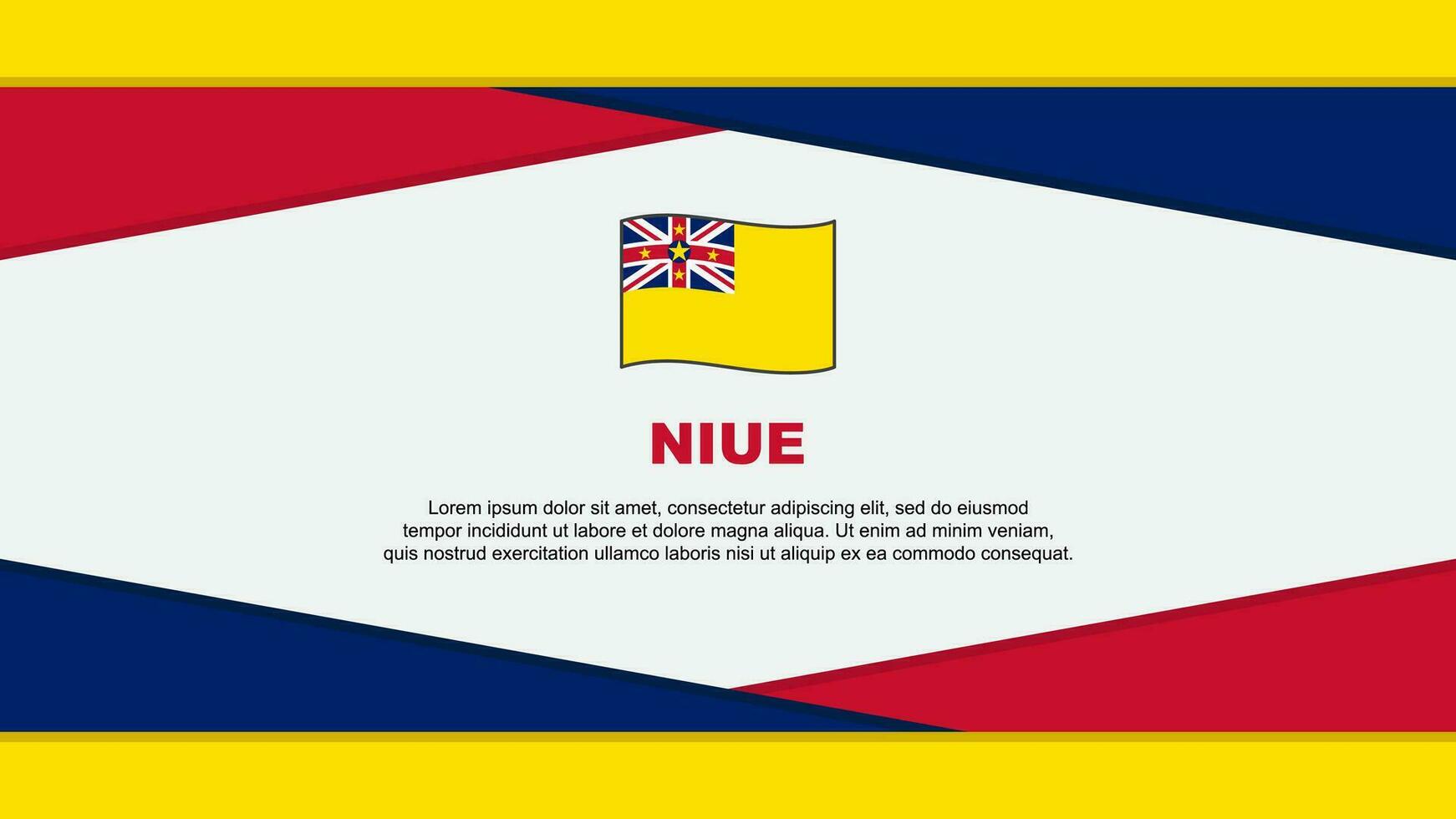 niue vlag abstract achtergrond ontwerp sjabloon. niue onafhankelijkheid dag banier tekenfilm vector illustratie. niue vector