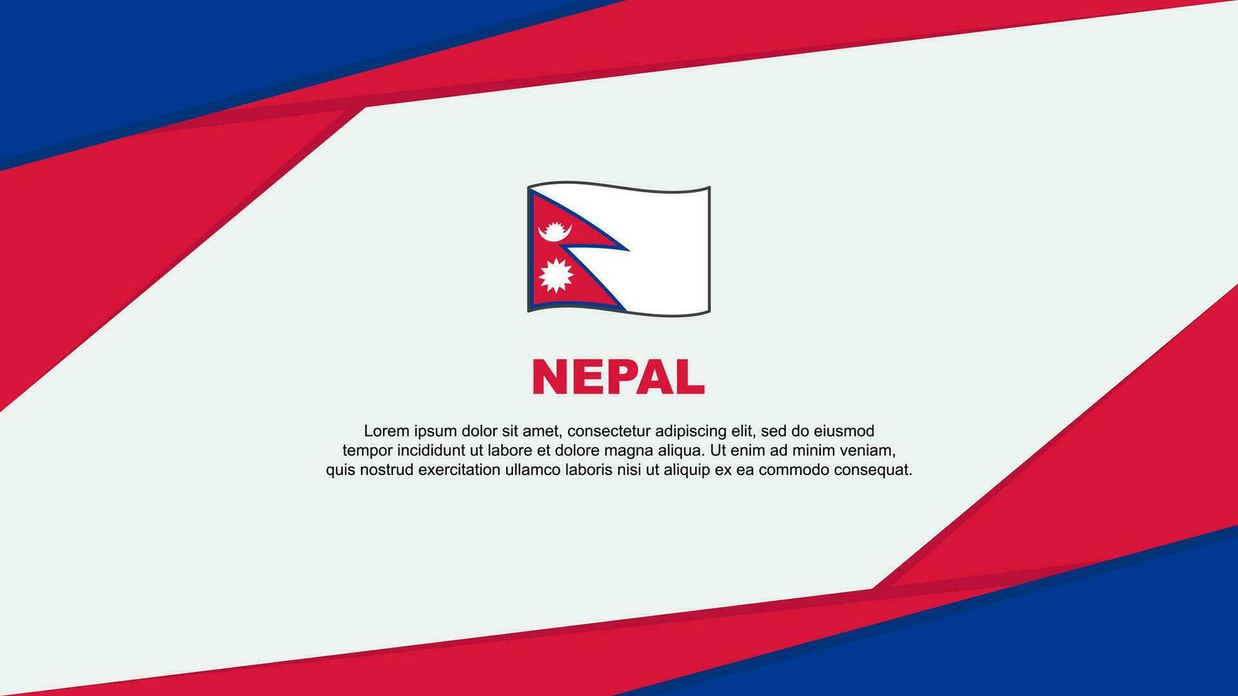 Nepal vlag abstract achtergrond ontwerp sjabloon. Nepal onafhankelijkheid dag banier tekenfilm vector illustratie. Nepal