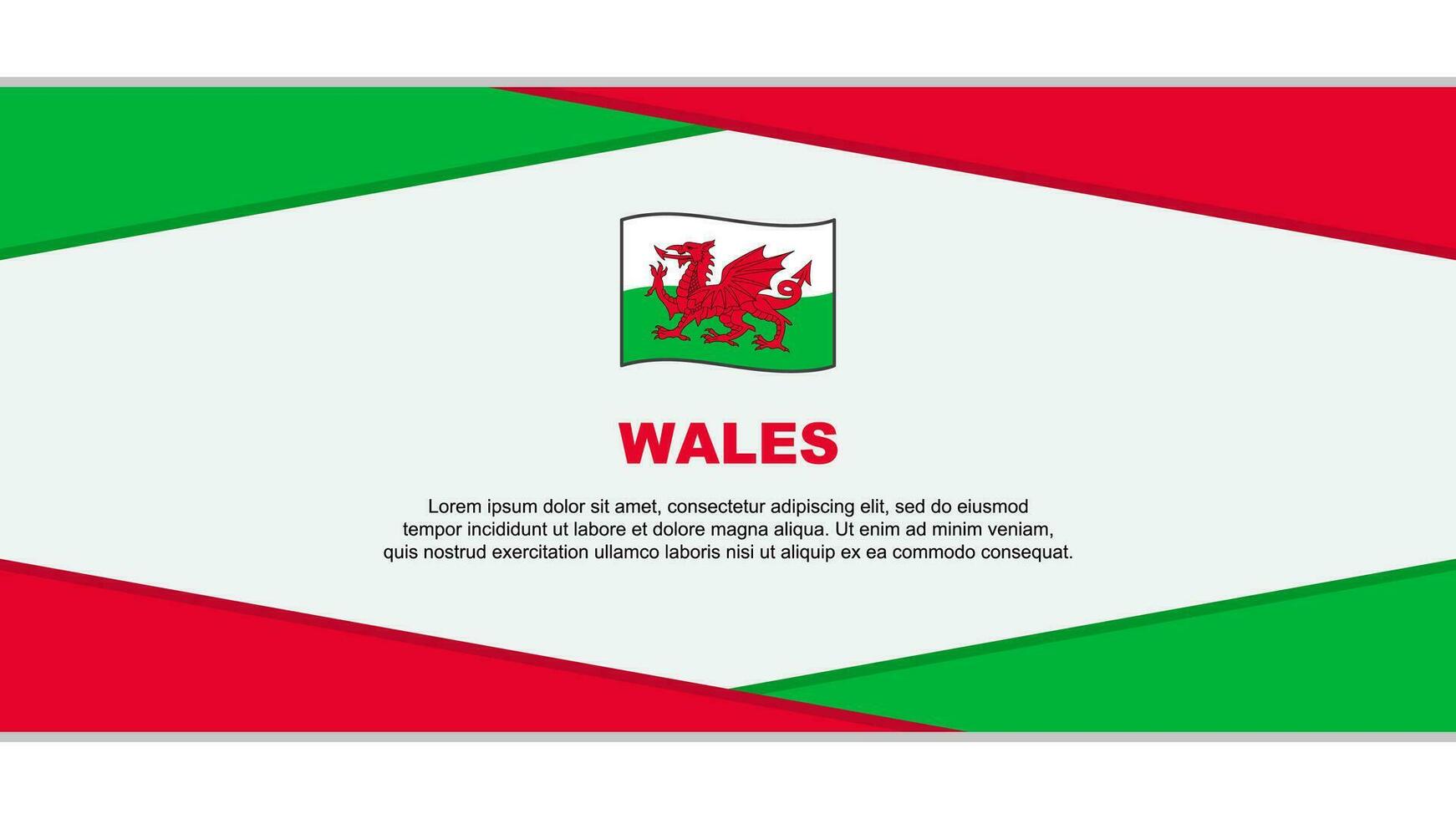 Wales vlag abstract achtergrond ontwerp sjabloon. Wales onafhankelijkheid dag banier tekenfilm vector illustratie. Wales vector