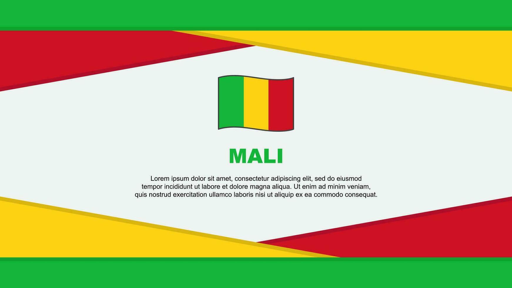 Mali vlag abstract achtergrond ontwerp sjabloon. Mali onafhankelijkheid dag banier tekenfilm vector illustratie. Mali vector