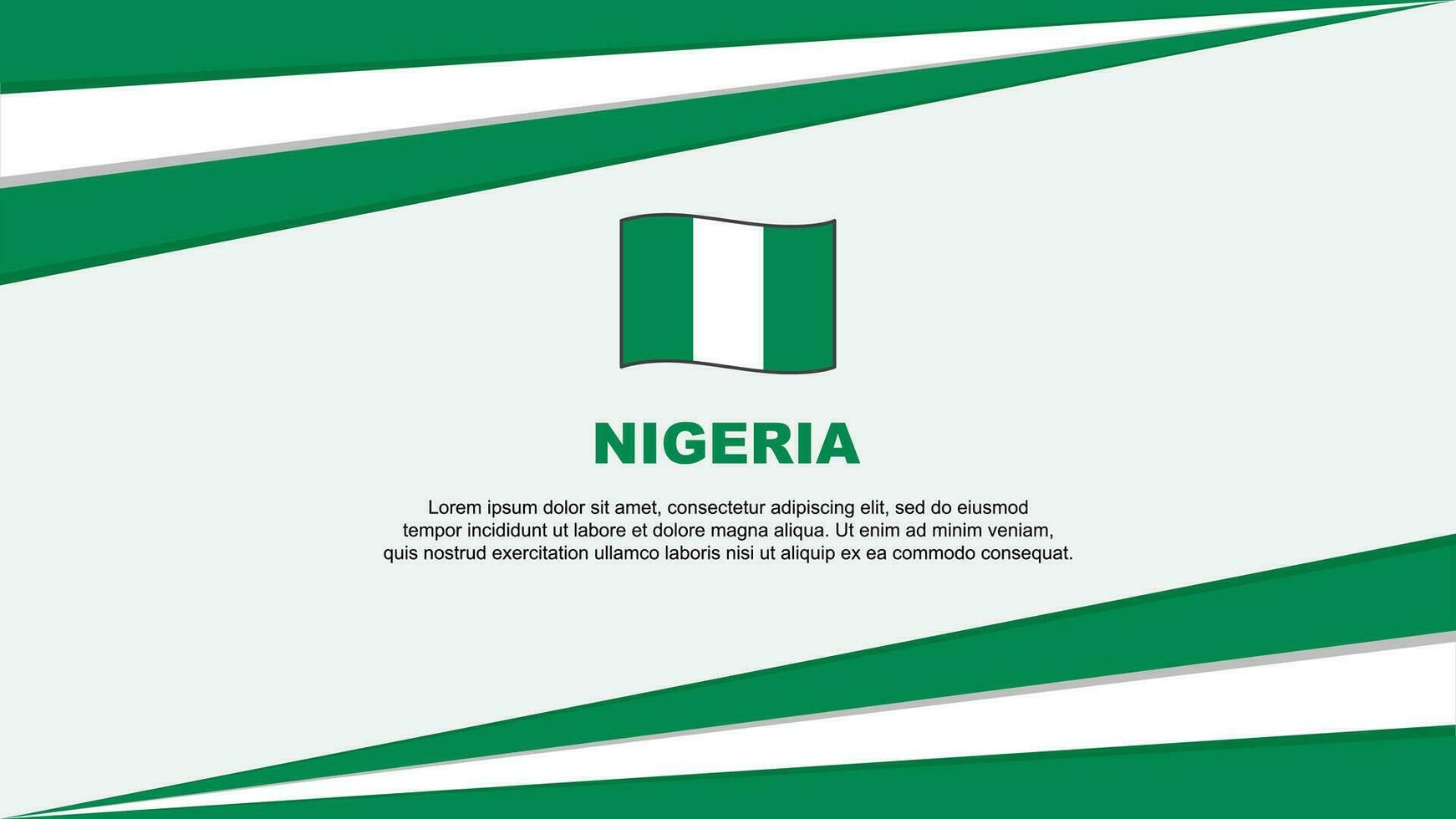Nigeria vlag abstract achtergrond ontwerp sjabloon. Nigeria onafhankelijkheid dag banier tekenfilm vector illustratie. Nigeria ontwerp