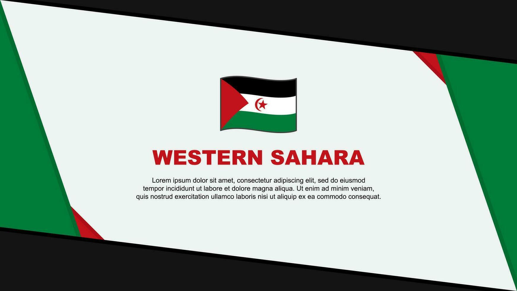 western Sahara vlag abstract achtergrond ontwerp sjabloon. western Sahara onafhankelijkheid dag banier tekenfilm vector illustratie. western Sahara onafhankelijkheid dag