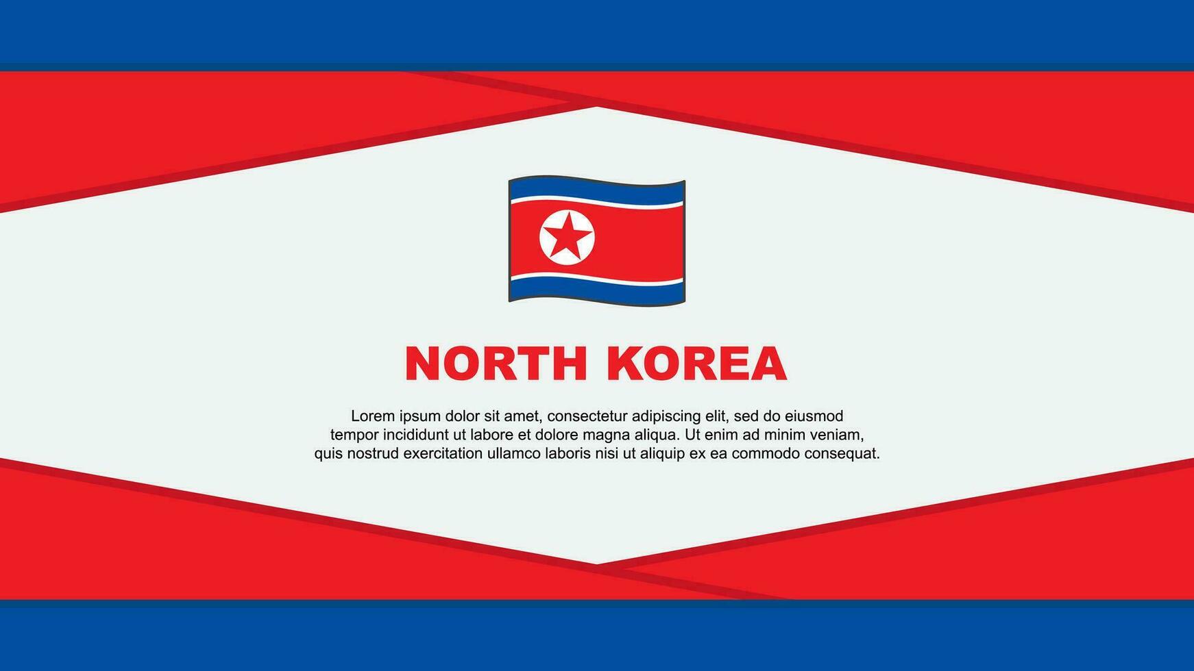 noorden Korea vlag abstract achtergrond ontwerp sjabloon. noorden Korea onafhankelijkheid dag banier tekenfilm vector illustratie. noorden Korea vector