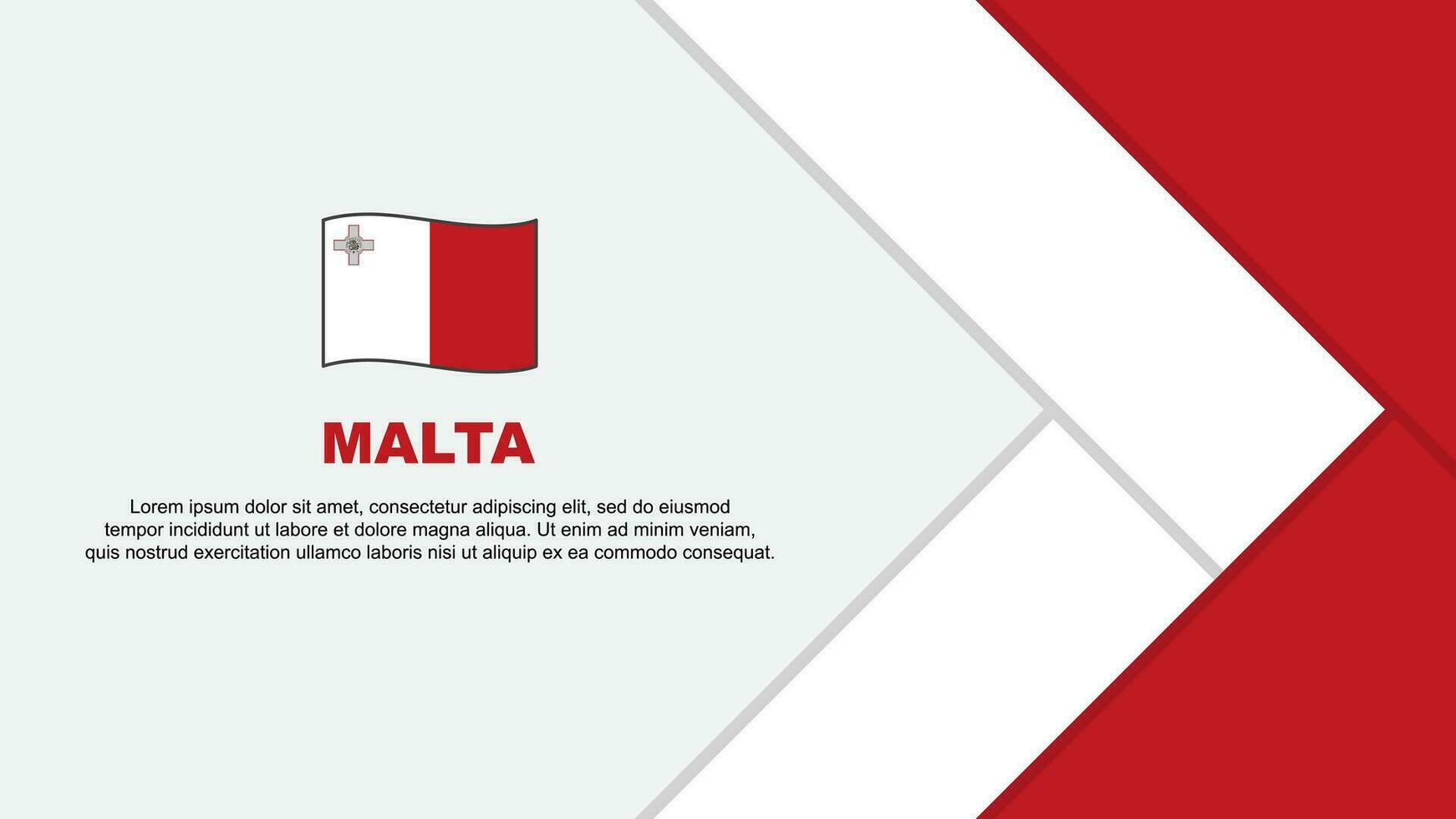 Malta vlag abstract achtergrond ontwerp sjabloon. Malta onafhankelijkheid dag banier tekenfilm vector illustratie. Malta tekenfilm