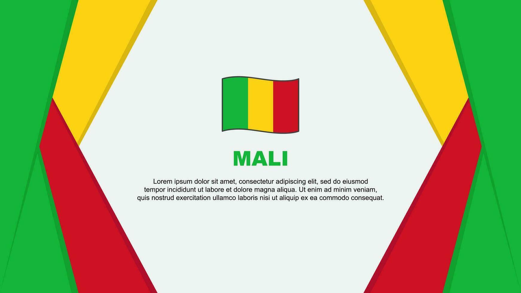 Mali vlag abstract achtergrond ontwerp sjabloon. Mali onafhankelijkheid dag banier tekenfilm vector illustratie. Mali achtergrond