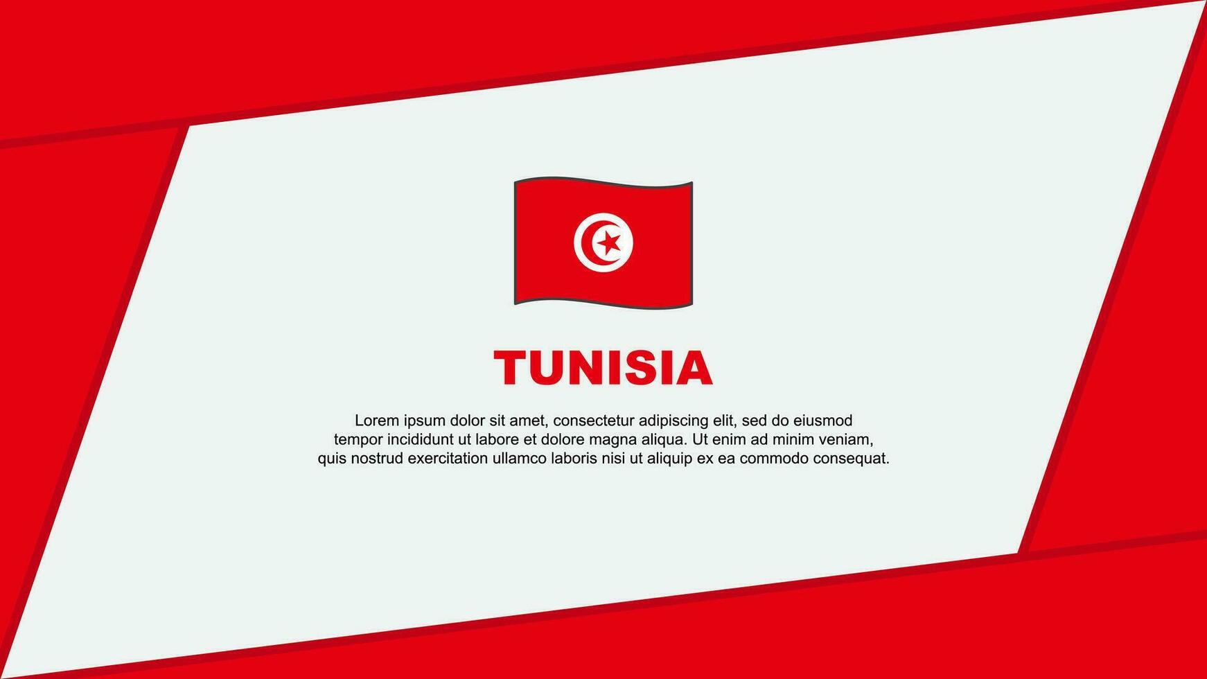 Tunesië vlag abstract achtergrond ontwerp sjabloon. Tunesië onafhankelijkheid dag banier tekenfilm vector illustratie. Tunesië banier