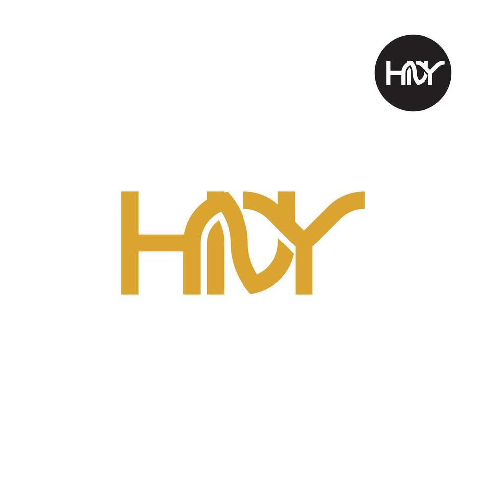 brief hny monogram logo ontwerp vector
