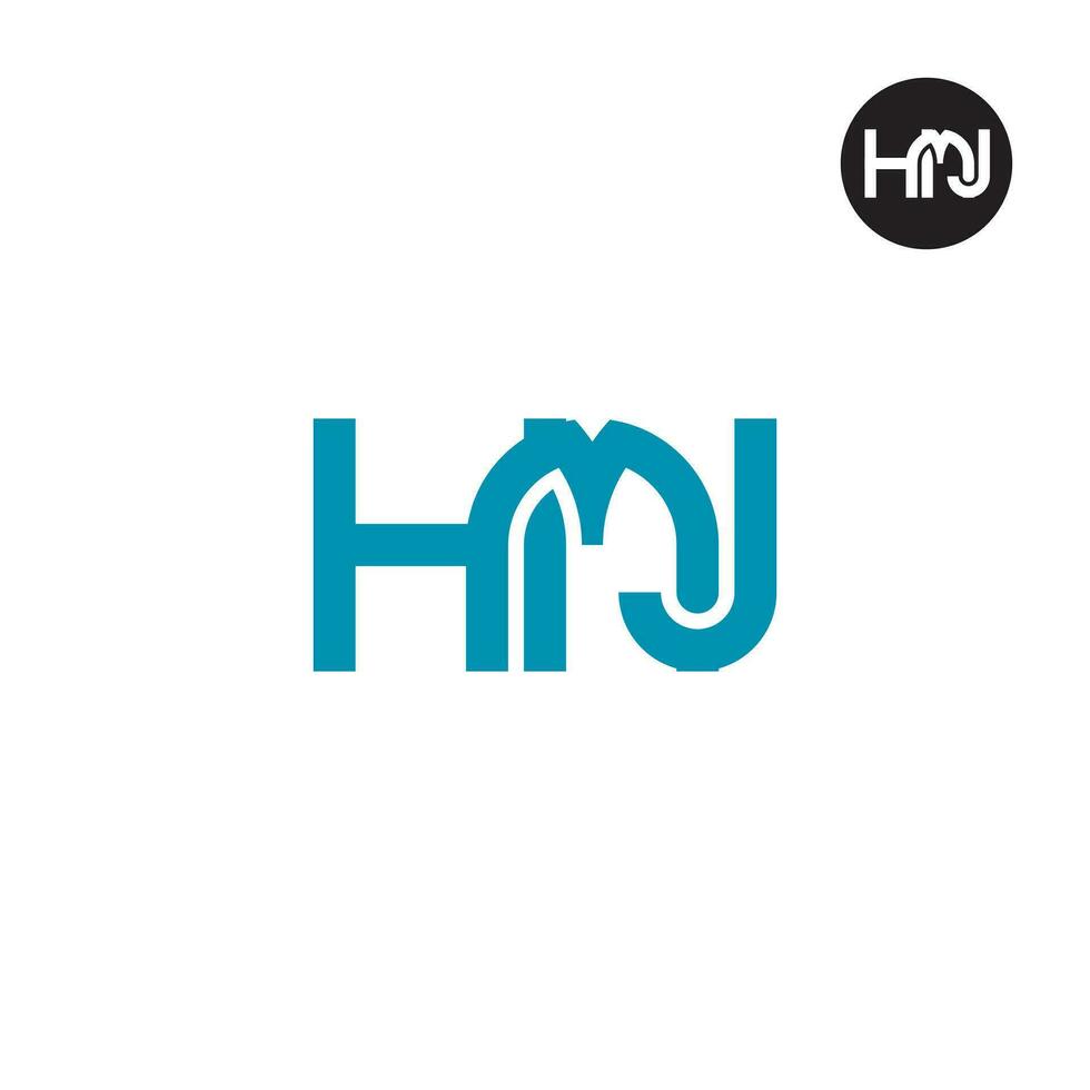 brief hmj monogram logo ontwerp vector
