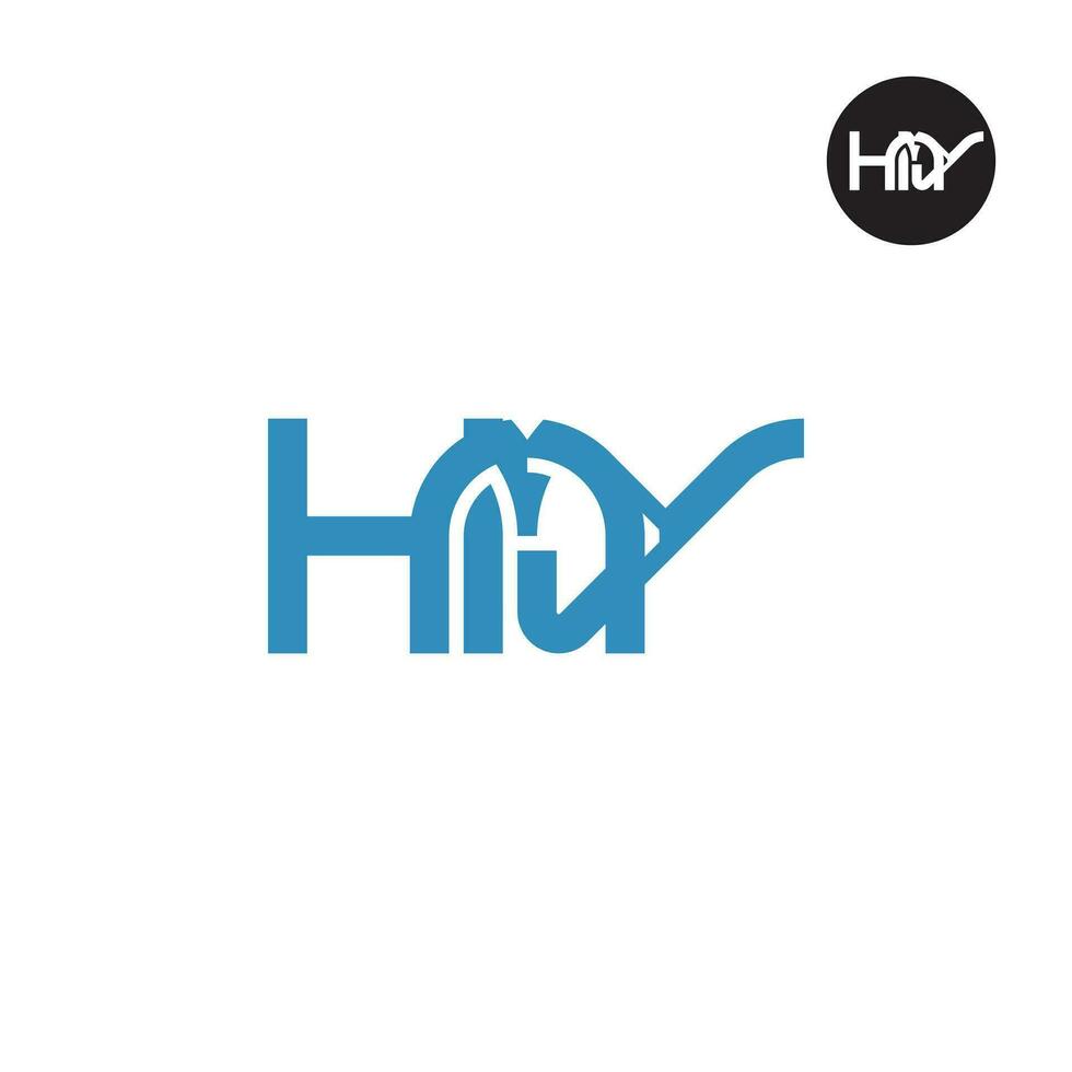brief hmy monogram logo ontwerp vector