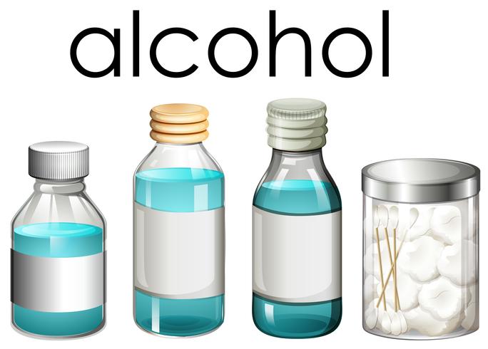 Een set medische alcohol vector