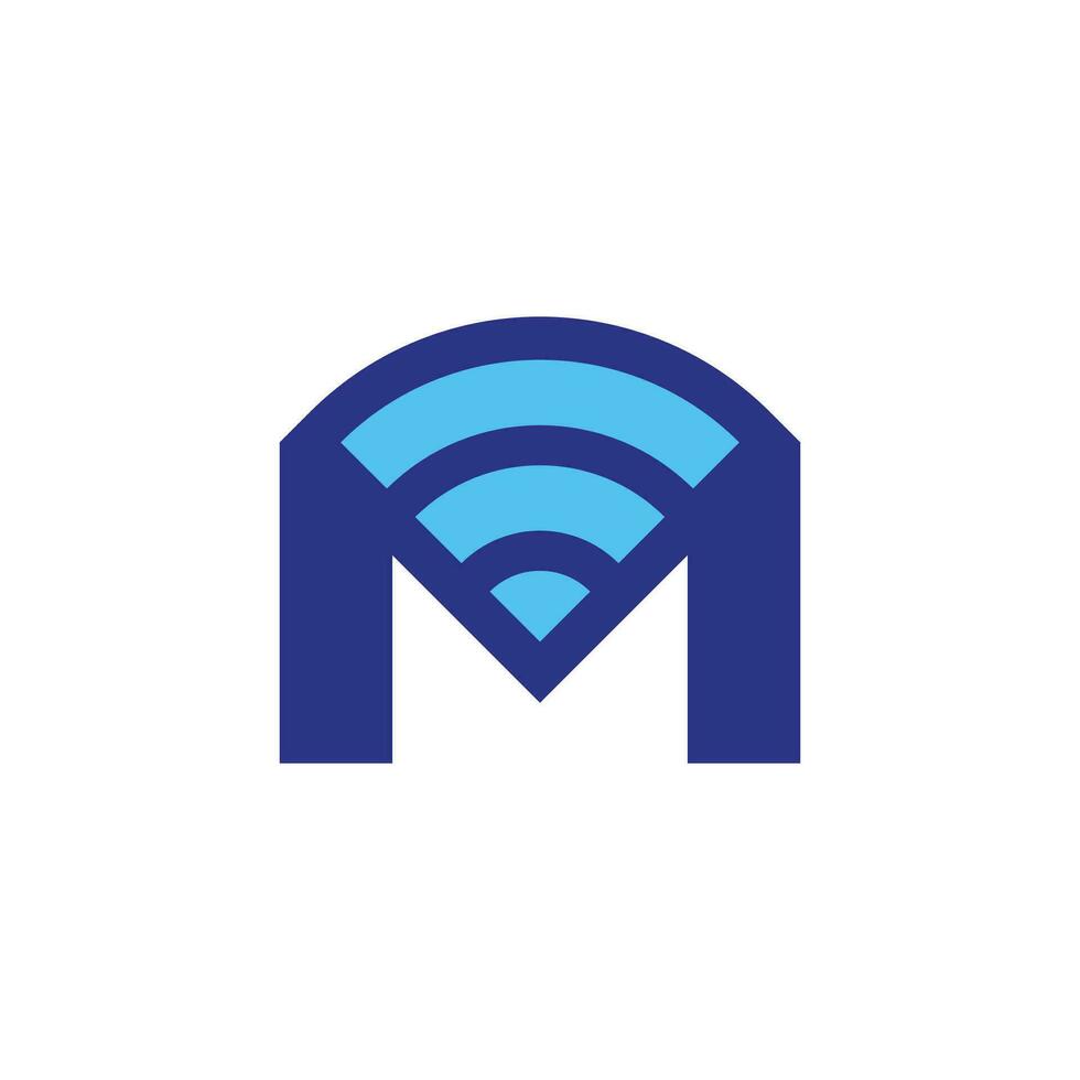 brief m logo ontwerp sjabloon, technologie abstract vector