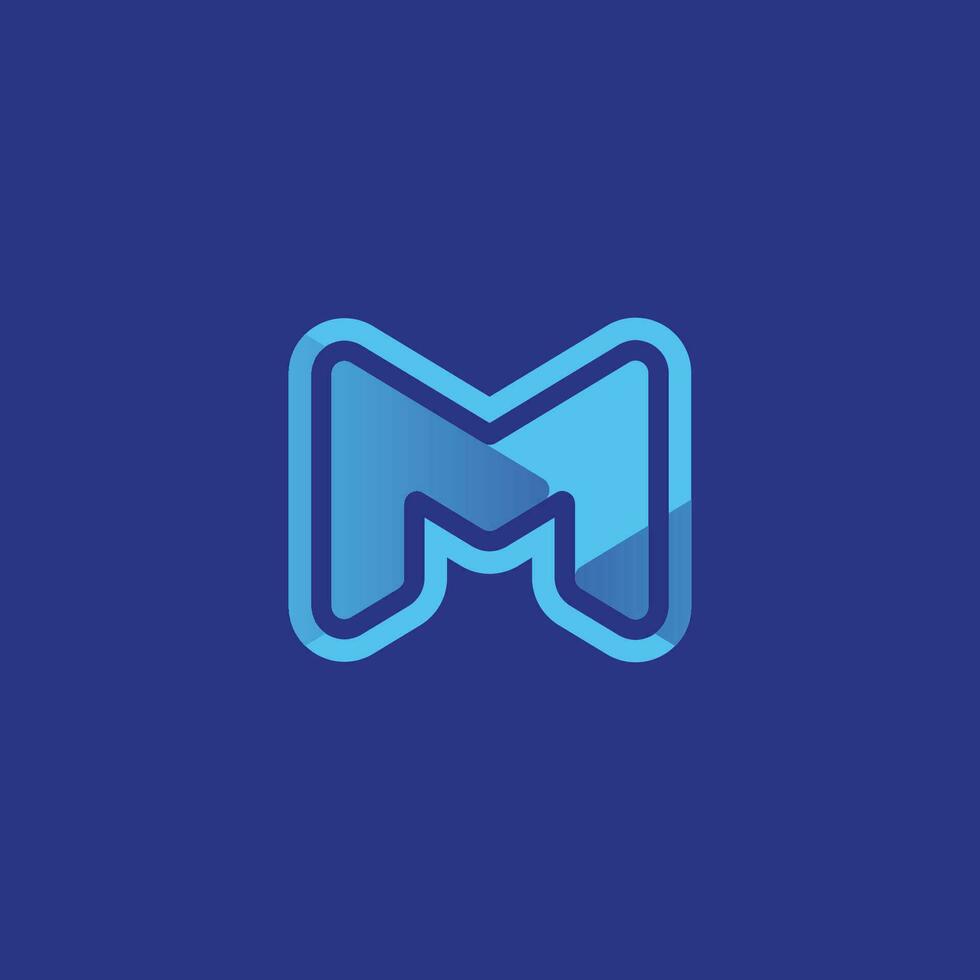 brief m logo ontwerp sjabloon, technologie abstract vector