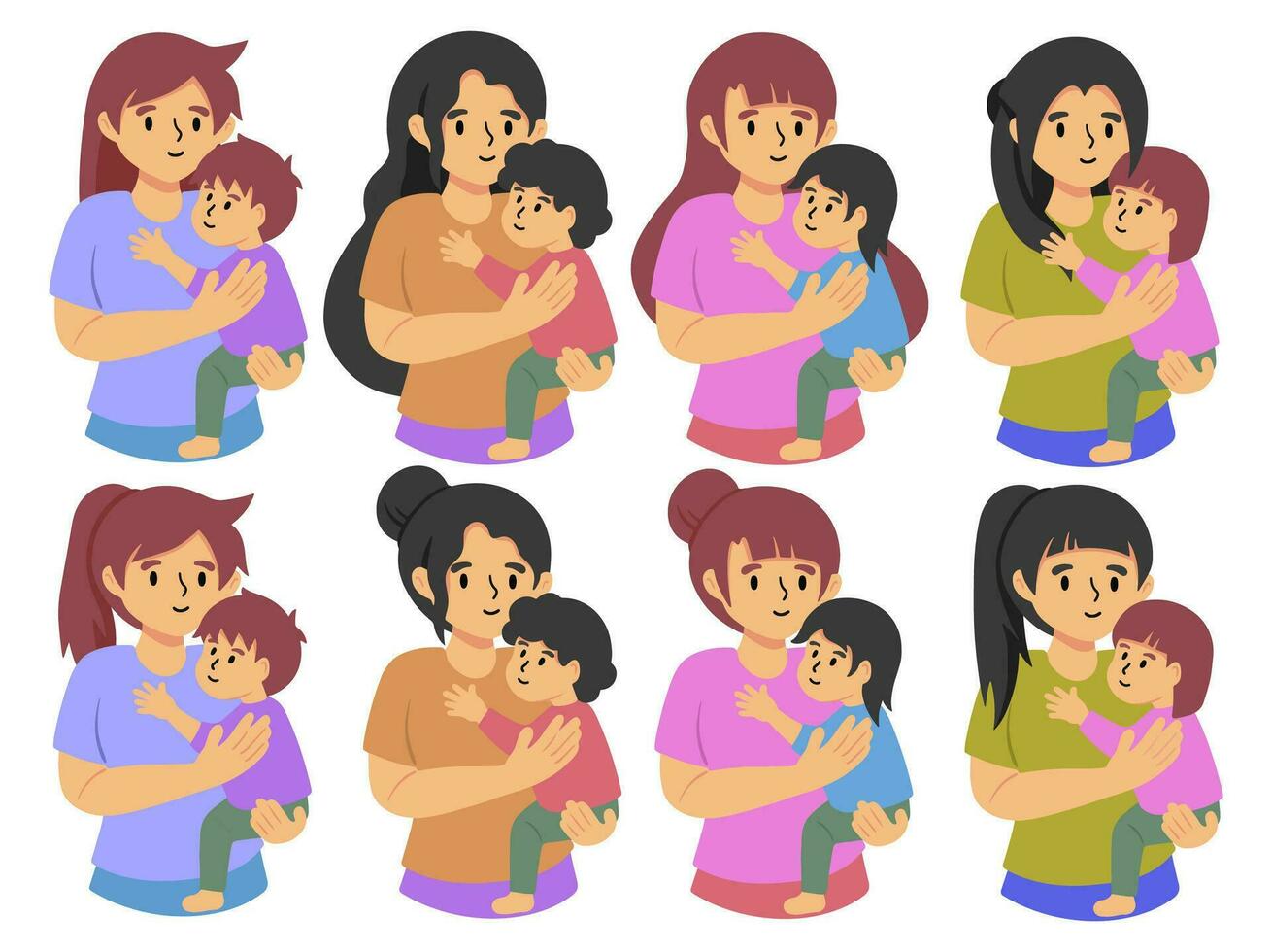 hand- getrokken moeder Holding baby illustratie vector