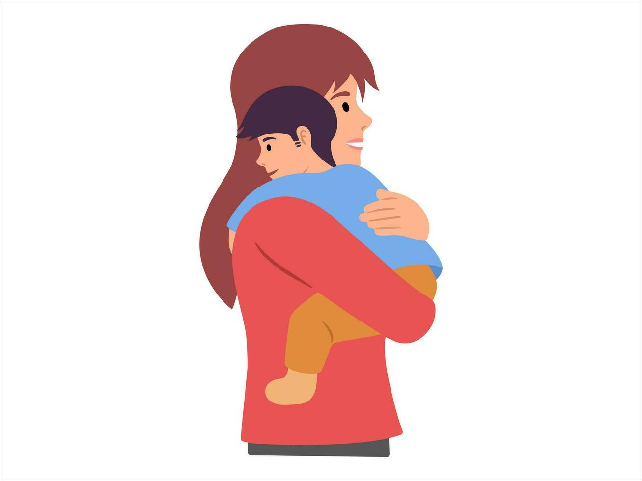 moeder Holding baby of avatar icoon illustratie vector