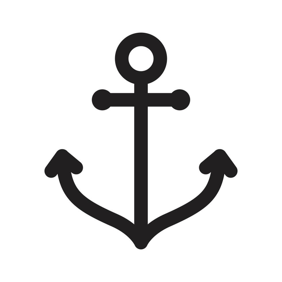anker vector icoon boot logo symbool piraat roer nautische maritiem illustratie grafisch gemakkelijk lijn ontwerp
