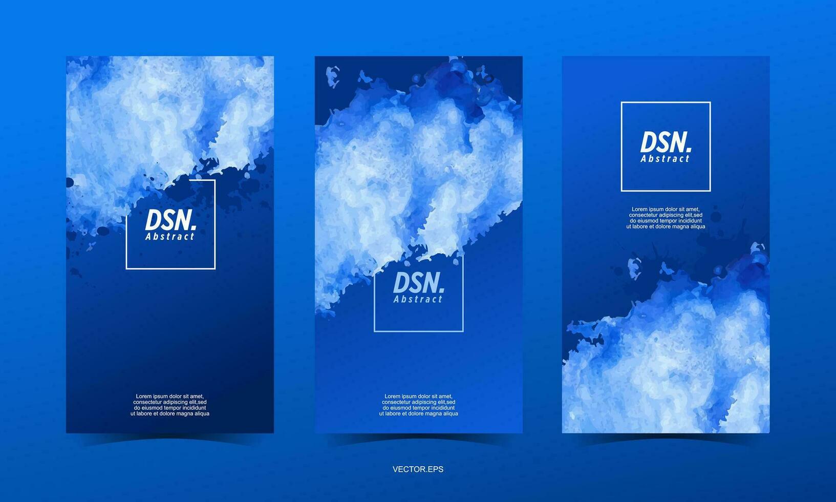 vector blauw waterverf verticaal banners met wolken