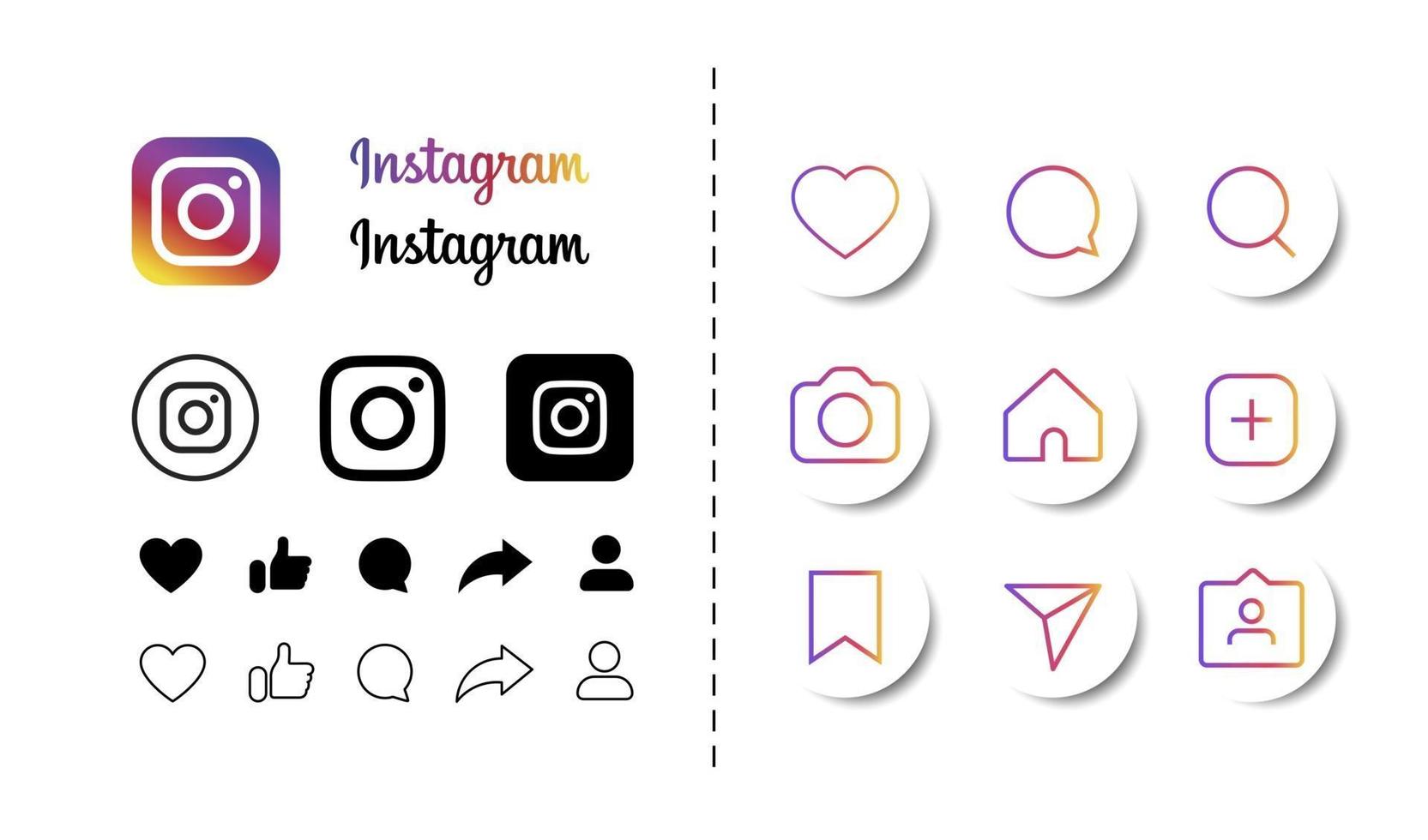 sociale media instagram logo en iconen collectie vector