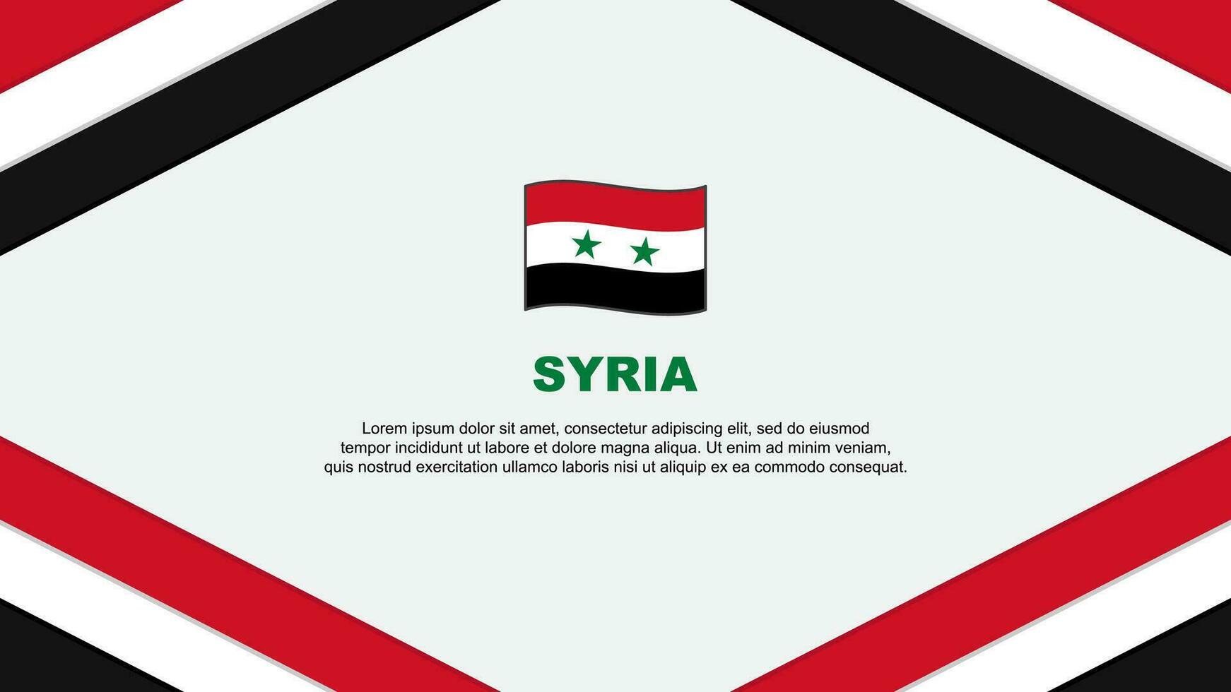 Syrië vlag abstract achtergrond ontwerp sjabloon. Syrië onafhankelijkheid dag banier tekenfilm vector illustratie. Syrië sjabloon