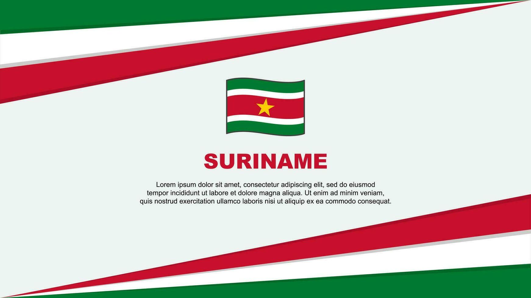 Suriname vlag abstract achtergrond ontwerp sjabloon. Suriname onafhankelijkheid dag banier tekenfilm vector illustratie. Suriname ontwerp