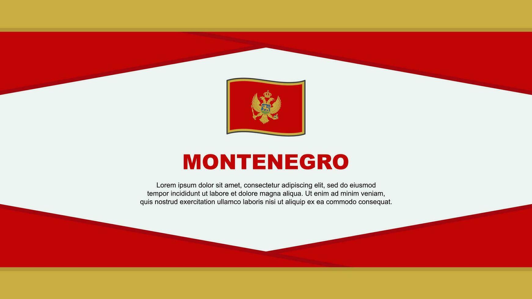 Montenegro vlag abstract achtergrond ontwerp sjabloon. Montenegro onafhankelijkheid dag banier tekenfilm vector illustratie. Montenegro vector