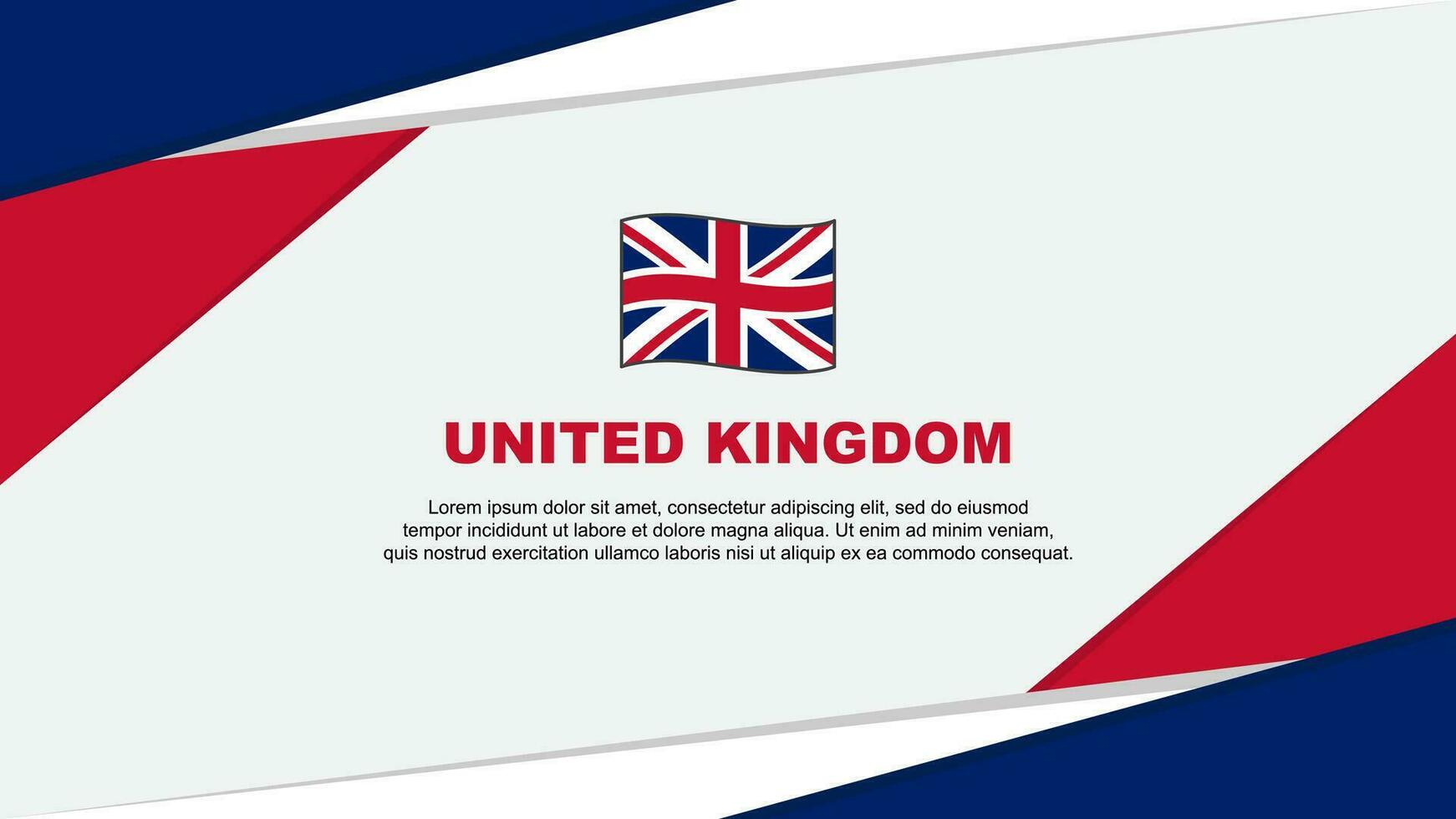 Verenigde koninkrijk vlag abstract achtergrond ontwerp sjabloon. Verenigde koninkrijk onafhankelijkheid dag banier tekenfilm vector illustratie. Verenigde koninkrijk