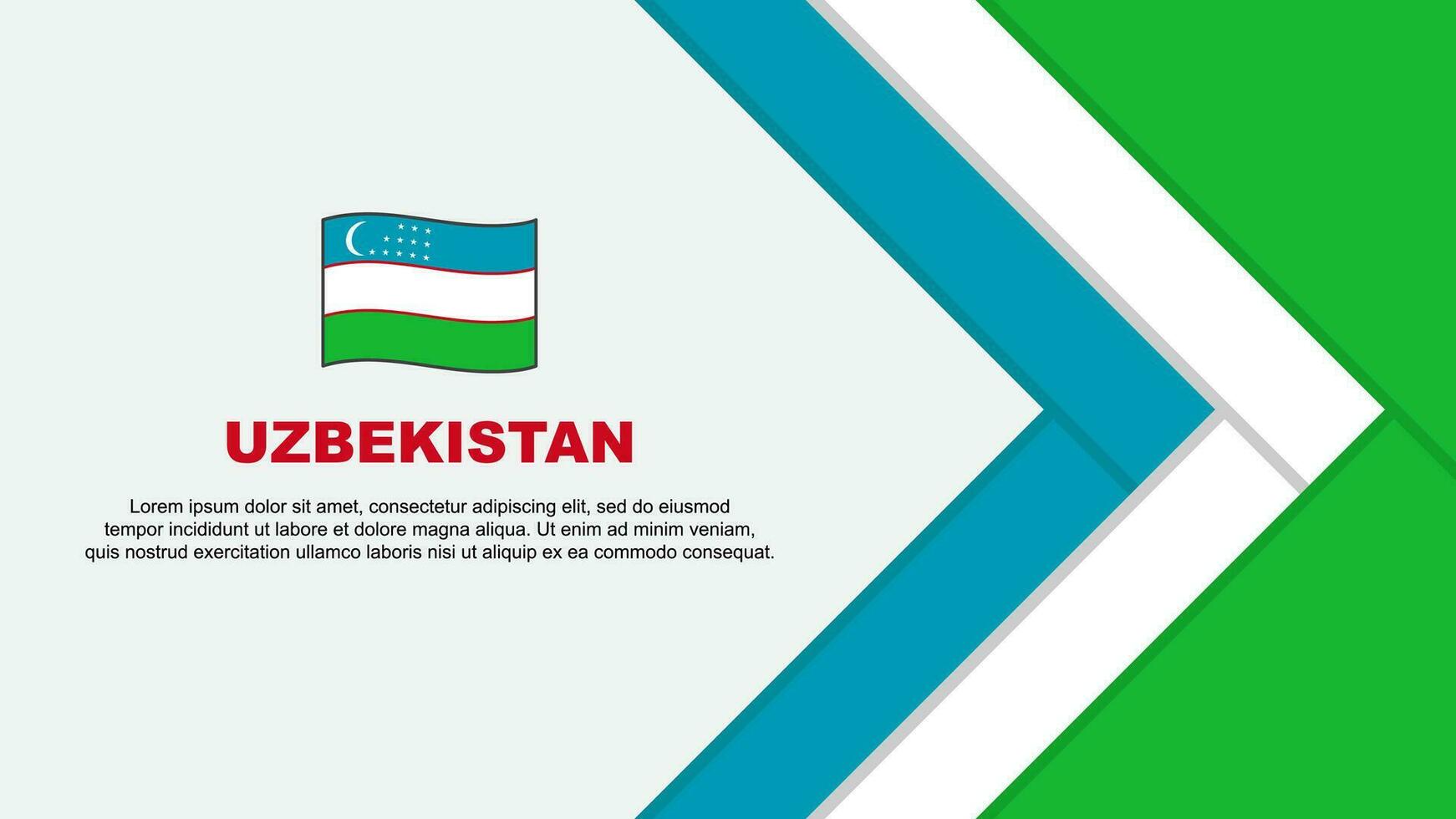 Oezbekistan vlag abstract achtergrond ontwerp sjabloon. Oezbekistan onafhankelijkheid dag banier tekenfilm vector illustratie. Oezbekistan tekenfilm